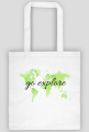 Torba Akwarelowa Mapa Świata Go explore Zieleń