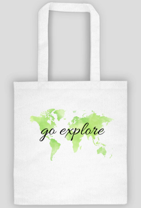 Torba Akwarelowa Mapa Świata Go explore Zieleń