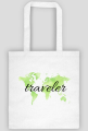 Torba Akwarelowa Mapa Świata Traveler Zieleń