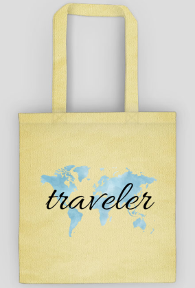 Torba Akwarelowa Mapa Świata Traveler Niebieska