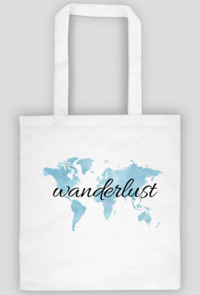 Torba Akwarelowa Mapa Świata Wanderlust Niebieska