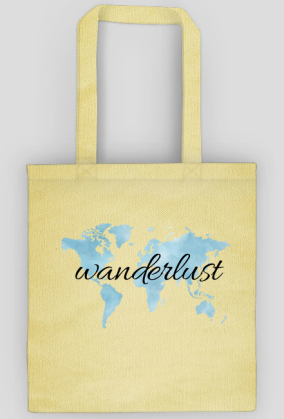 Torba Akwarelowa Mapa Świata Wanderlust Niebieska