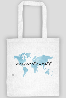 Torba Akwarelowa Mapa Świata Around the world Niebieska