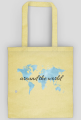 Torba Akwarelowa Mapa Świata Around the world Niebieska