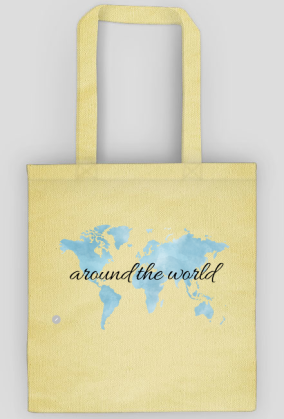 Torba Akwarelowa Mapa Świata Around the world Niebieska