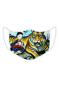 Kolorowa maseczka wielokrotnego uzytku Graffiti Tiger
