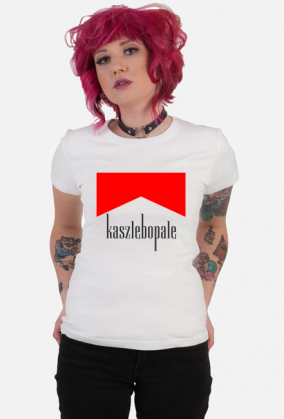 t-shirt damski - kaszlę bo palę - czarny txt
