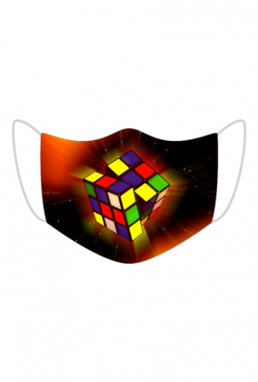 Kolorowa maseczka wielokrotnego uzytku Kostka Rubika