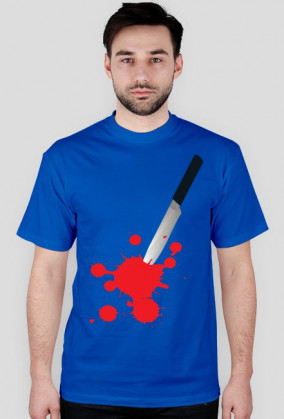 Koszulka męska, wbity nóż