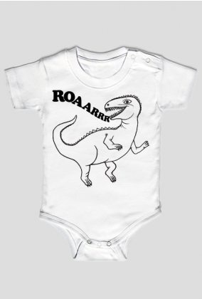 ROARR Body dziecięce z dinozaurem białe