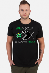 Wiara w Jezusa w czasach wirusa - koszulka męska czarna