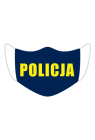 Granatowa maska ochronna - POLICJA [żółty napis]