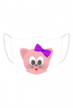 Bawełniana maseczka wielorazowa trójwarstwowa z różowym kotem