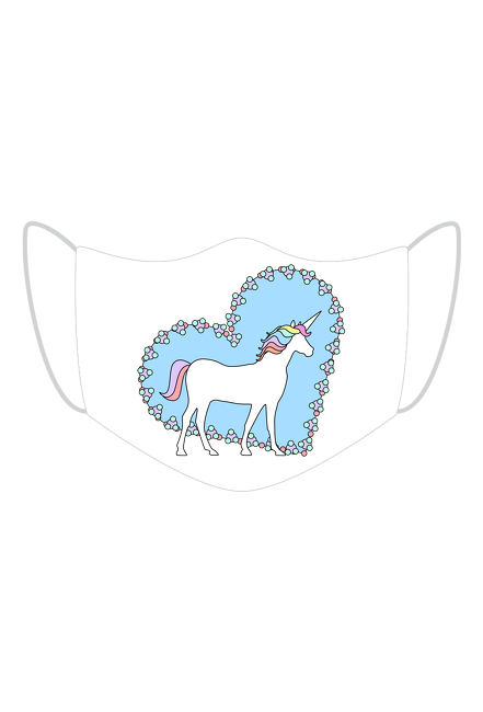 Bawełniana maseczka wielorazowa z filtrem z jednorożcem