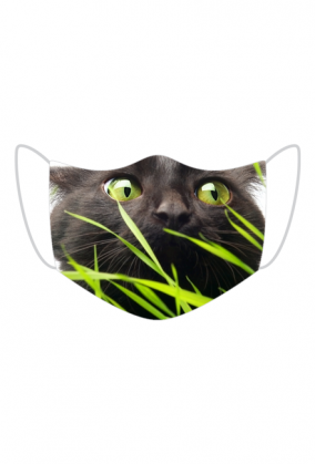 Maseczka - Kot z trawą