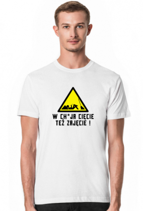 W chuja cięcie też zajęcie (koszulka męska slim) cg