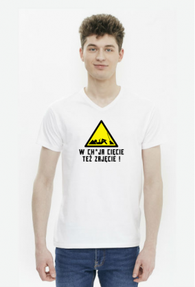 W chuja cięcie też zajęcie (koszulka męska v-neck) cg