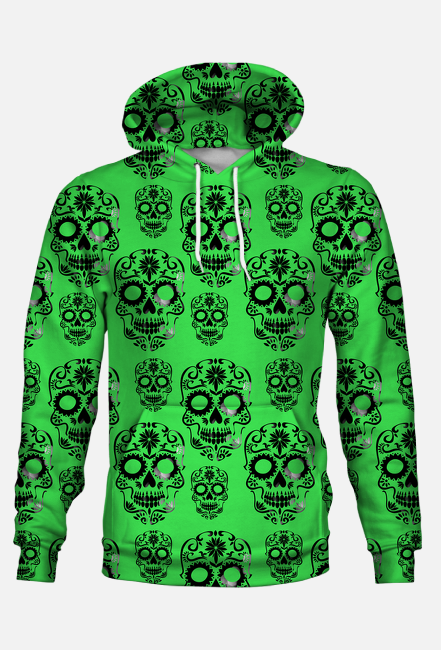 Bluza męska czaszki zielona