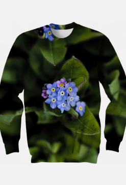 Bluza z nadrukiem niebieskie kwiatki