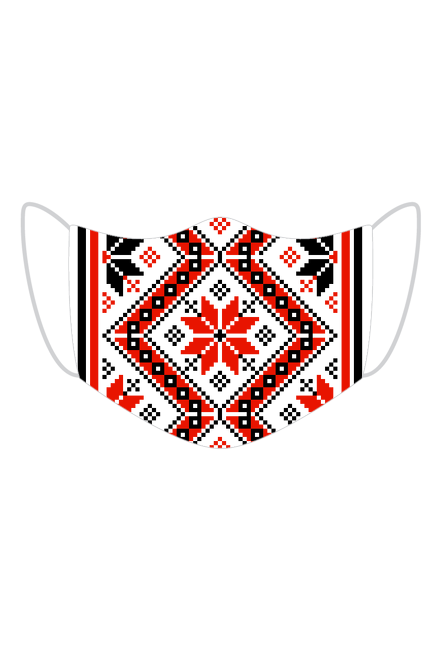 Maseczka kolorowa etniczny wzór - czerwono-czarna maseczka higieniczna