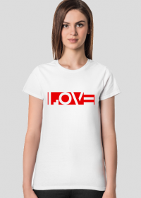 koszulka LOVE poziomo biała dla kobiety