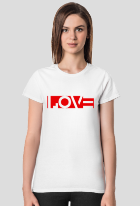 koszulka LOVE poziomo biała dla kobiety