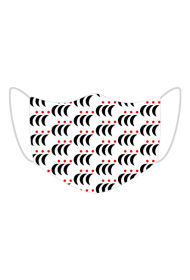 Oryginalna, stylowa maseczka ochronna z minimalistycznym symbolem trzech delfinów.