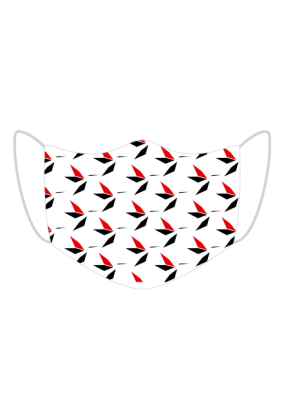 Oryginalna, stylowa maseczka z minimalistycznym symbolem kolibra.
