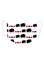Maseczka ochronna na twarz z minimalistycznym symbolem słoni.