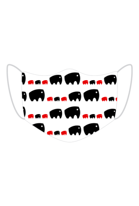 Maseczka ochronna na twarz z minimalistycznym symbolem słoni.