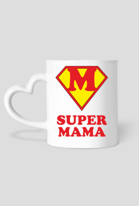 Kubek Super Mamy (uchwyt w kształcie serca)