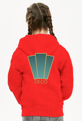 Bluza z kapturem dziewczęca rozpinana Deco 1 plus
