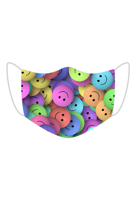 Emotki uśmieszki maseczka z miejscem na filtr + 3 filtry gratis