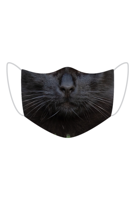Czarny kot maseczka z miejscem na filtr + 3 filtry gratis