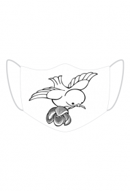 Maseczka Ochronna Ptak z kwiatem