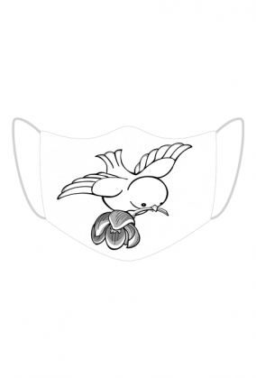 Maseczka Ochronna Ptak z kwiatem