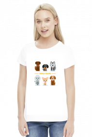 t-shirt damski - dogs team