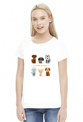 t-shirt damski - dogs team