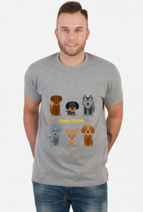 t-shirt męski - dogs team