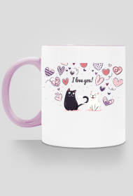 kubek, kolorowe ucho - cats i love you