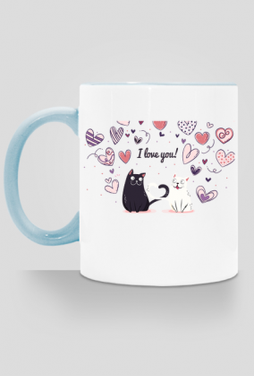 kubek, kolorowe ucho - cats i love you