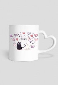 kubek, serduszko - cats i love you