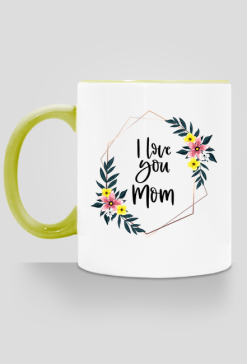 kubek, kolorowe ucho - dzień mamy, i love you
