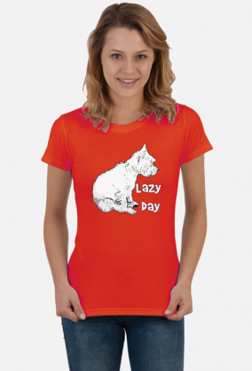 Koszulka Damska Westie Lazy Day West Highland White Terrier
