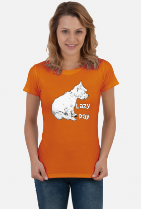 Koszulka Damska Westie Lazy Day West Highland White Terrier