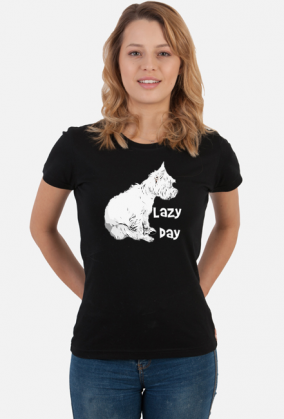 Koszulka Damska Westie Lazy Day West Highland White Terrier