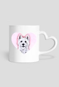Kubek Westie W Różowym Sercu West Highland White Terrier