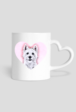 Kubek Westie W Różowym Sercu West Highland White Terrier