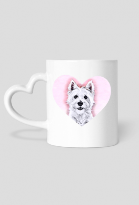 Kubek Westie W Różowym Sercu West Highland White Terrier