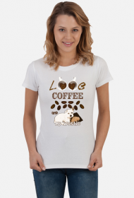 Koszulka Damska I love Coffee and my Westie West Highland White Terrier